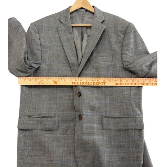 Ralph Lauren Men's Gray Plaid 98% Wool Blazer Suit Jacket Size M - Picture 7 of 8